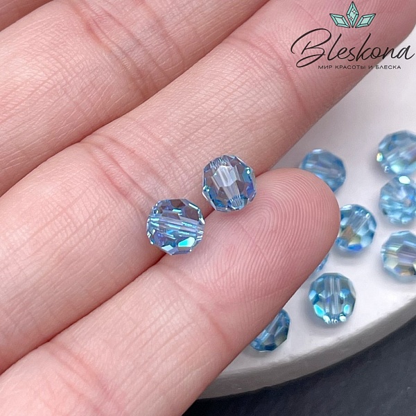 5000 Classic Bead 6 мм Aquamarine Shimmer уп.5шт.