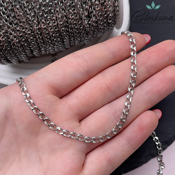 Цепь №111-5 цвет серебро 5,5*3,3 мм 