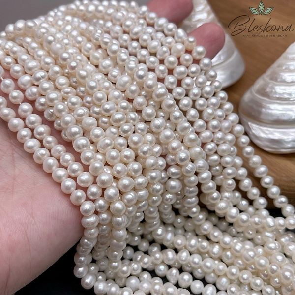 Жемчуг шар белый 5,5-6 мм