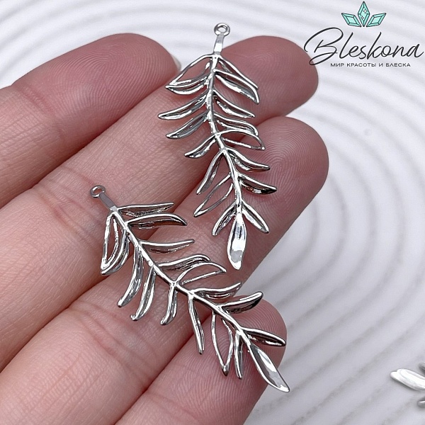 38*16 мм Цвет серебро, Подвеска веточка