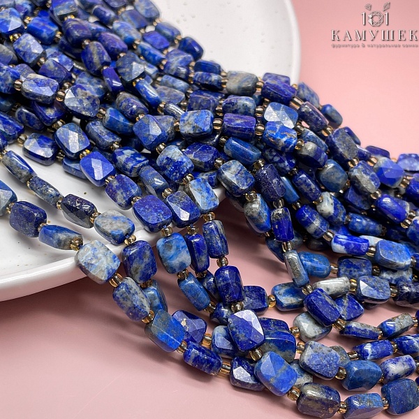 Лазурит плоский прямоугольник огранка 10*8*4,5 мм