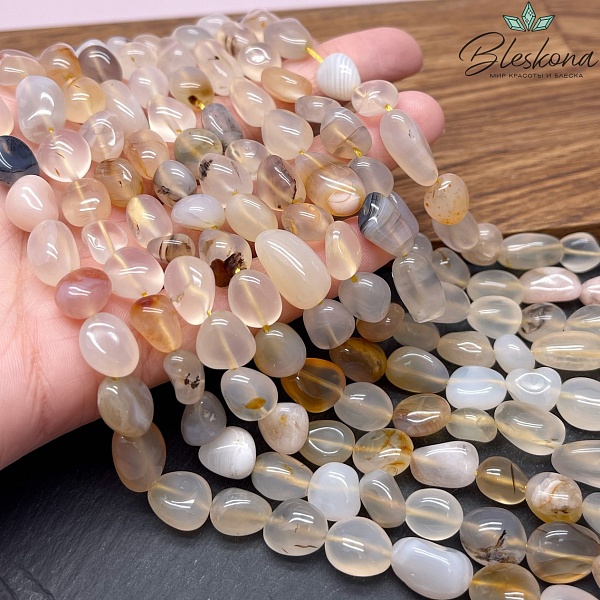 Агат бамбуковый галтовка (11-16)*(9-10) мм