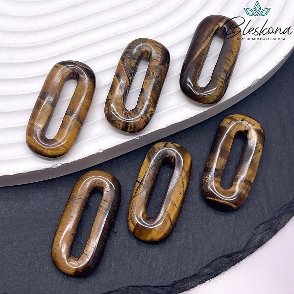 30*14 мм Подвеска овал Тигровый глаз