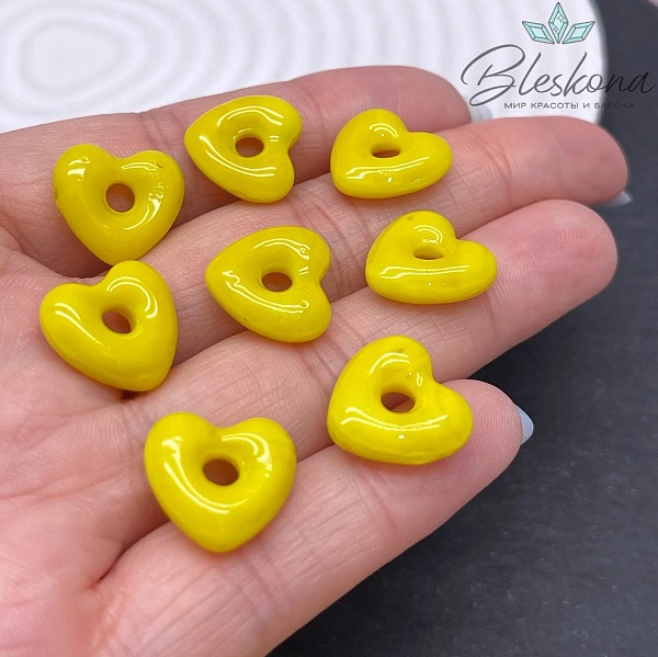 14*15 мм Подвеска сердце желтое