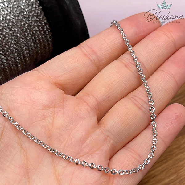 Цепь №С61 Цвет серебро 2,5*2,3 мм резная Сталь