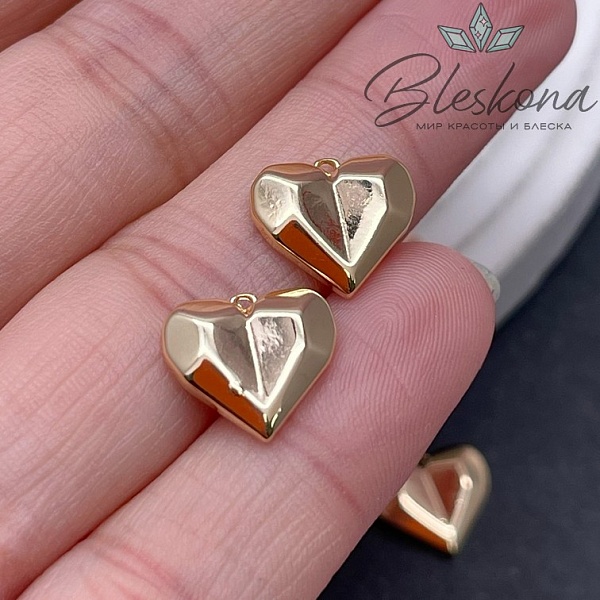 11*12мм Цвет золото, Подвеска сердце мини фигурное 