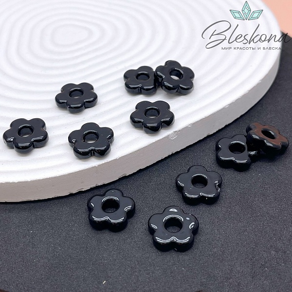 15 мм Подвеска цветок черный