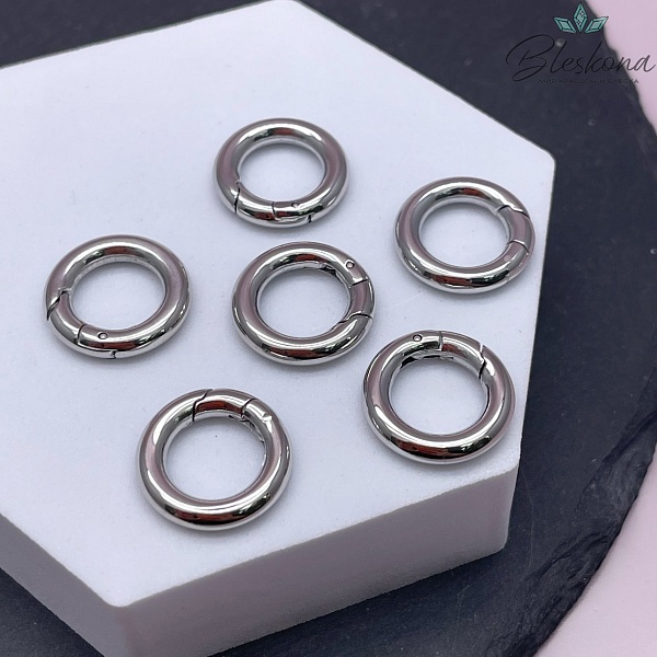 17 мм Цвет серебро, Замок кольцо 