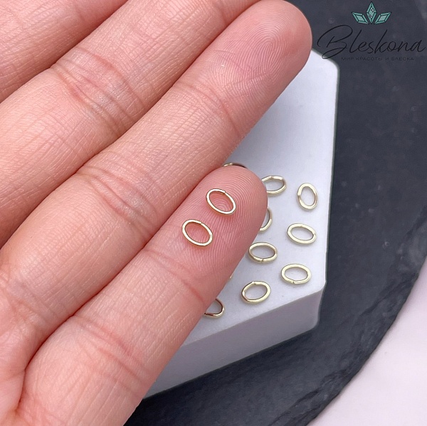 5*3,5*1,3 мм Цвет золото, Колечки овал уп. 1 гр. 