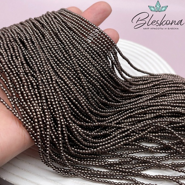 2 мм Гематин имитация, цвет коричневый №1 (шоколадный)