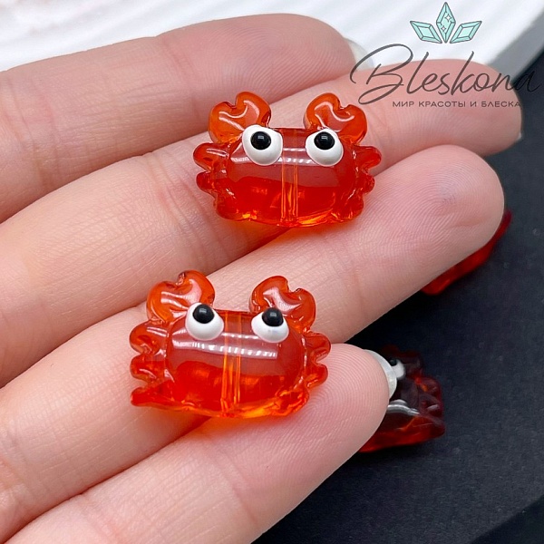 15*21 мм Бусина крабик оранжевый