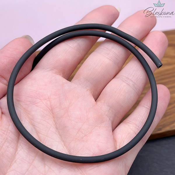 Каучуковый полый шнур, Цвет черный 3 мм