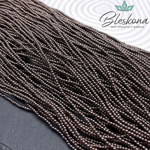 2 мм Гематин имитация, цвет коричневый №1 (шоколадный)