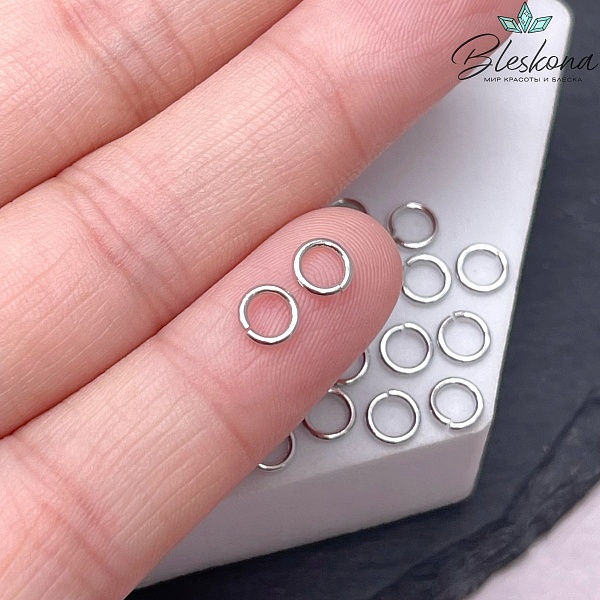 5*0,8 мм Цвет серебро, Колечки уп. 1 гр.