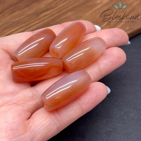 Дзи природные коричневые 29*13 мм