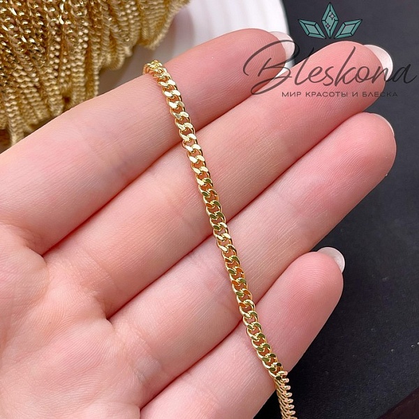 Цепь №86-1 цвет золото 3*4 мм