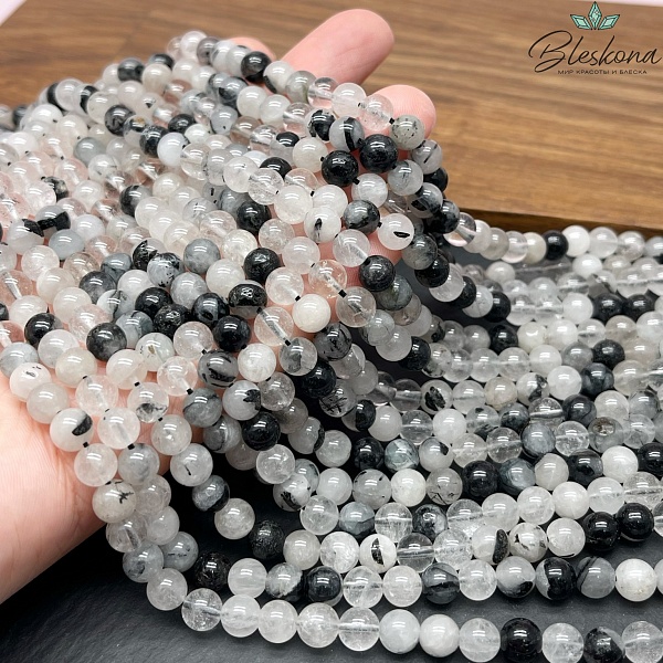 Кварц Рутиловый Турмалиновый №1 6мм