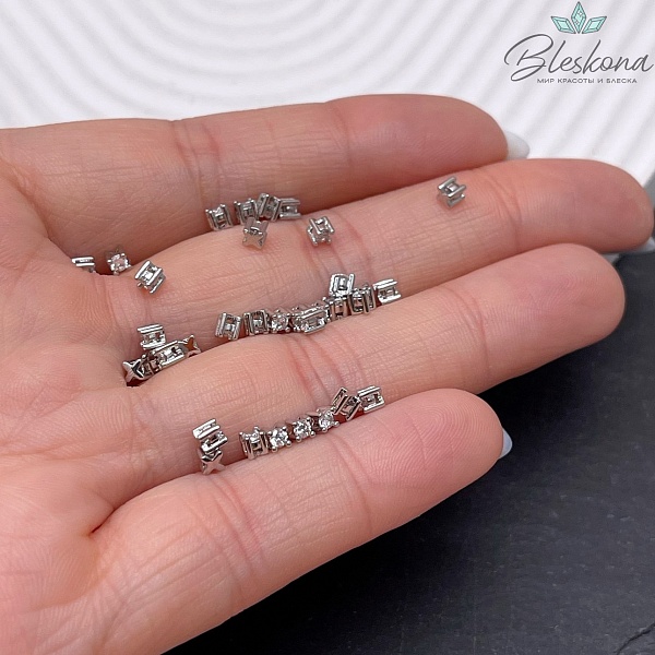 2,5 мм Цвет серебро, Бусина циркон мини