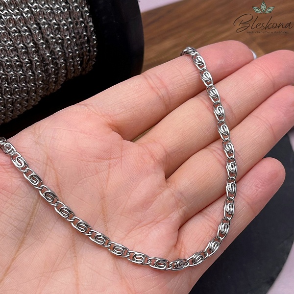 Цепь №С68 Цвет серебро 8,3*3,7 мм Сталь