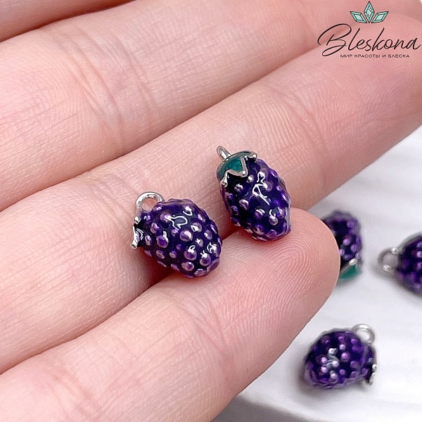 12*8,5мм,Цвет серебро ,Подвеска Ежевика 