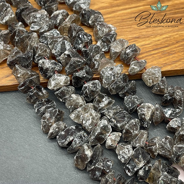 Раухтопаз куски (смещенное отверстие) (6-11)*(10-17) мм