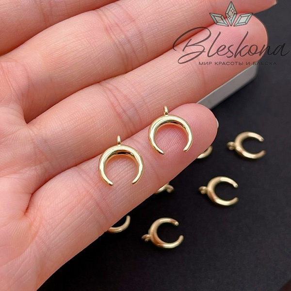 11,5*9,8 мм Цвет золото, Подвеска Лунница гладкая