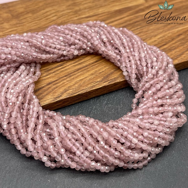 Кошачий глаз лавандовый микроогранка №1 (имитация) 3 мм