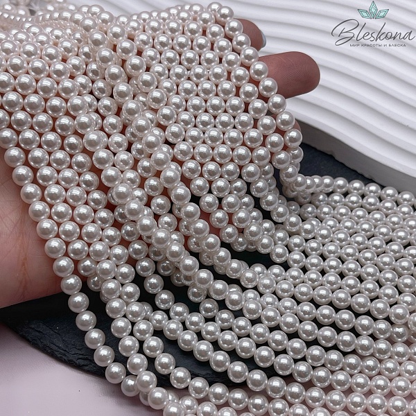 Жемчуг Майорка, цвет пудровый 6 мм