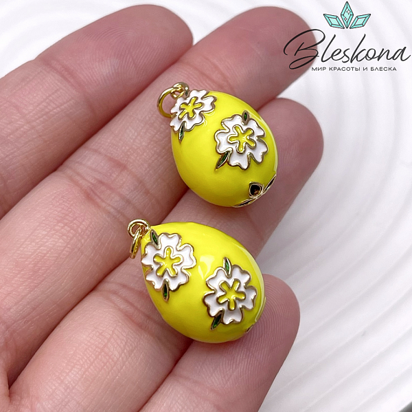 21*15 мм Цвет золото, Подвеска Яйцо фаберже желтое