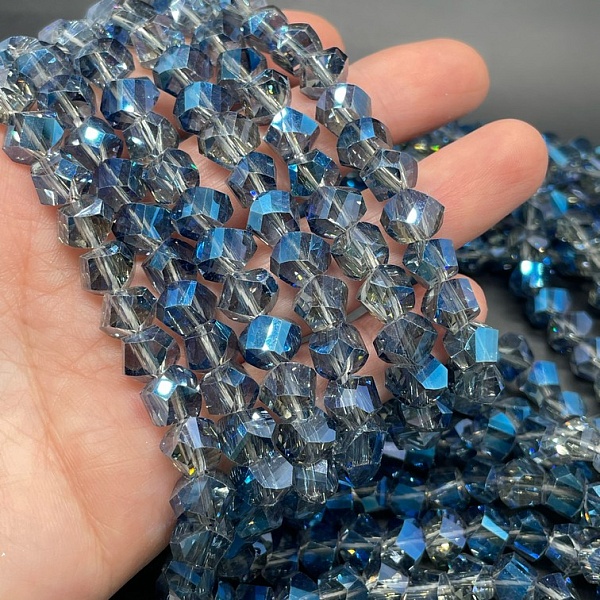 9,5 мм Стекло Lux, многоугольник, цвет сине- серый