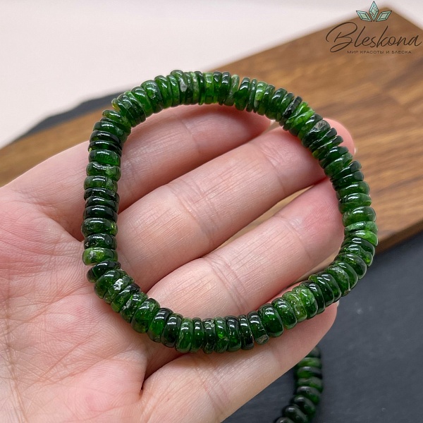 Диопсид рондель 7,5 мм сет 18 см