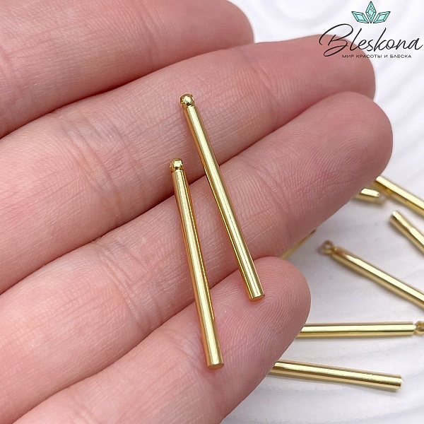 30 мм Подвеска палочка круглая цвет золото
