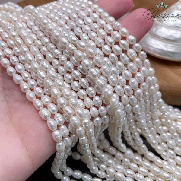 Жемчуг рис белый 4-4,5 мм