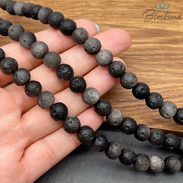 Обсидиан серый матовый , Луна 9мм 