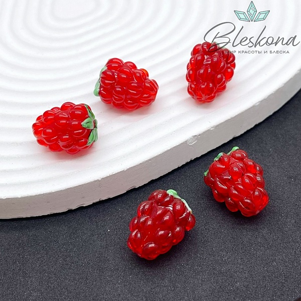 18*15 мм Бусина малина красная