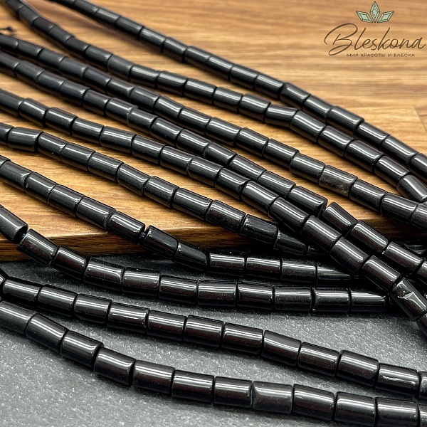 Обсидиан черный трубочки 7*5 мм