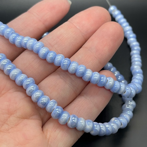 6*4 мм Бусина-разделитель, керамика цвет сиреневый