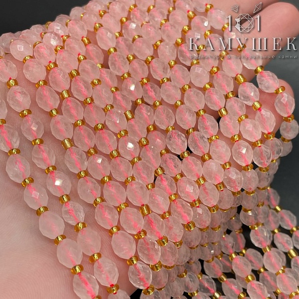 Розовый кварц овал огранка 7,3*6 мм