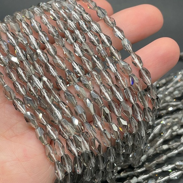 4*7,5 мм Стекло Lux, ракушка мини, цвет серый