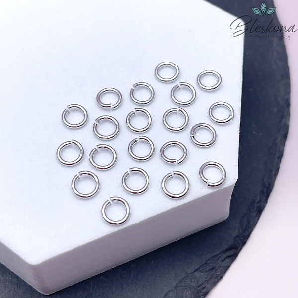 Колечки разъемные уп.1г, цвет серебро 6*1мм