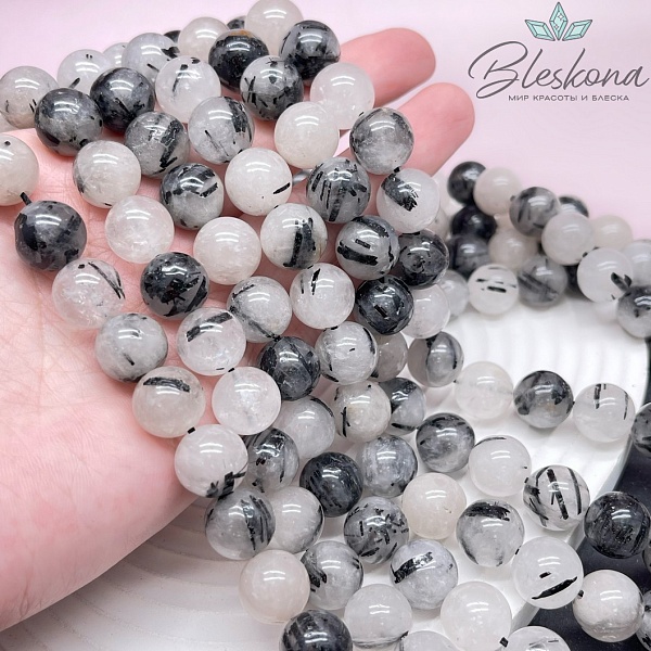 Кварц Рутиловый Турмалиновый №2 12 мм