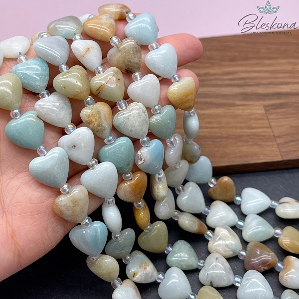 Сердца Амазонит 14,5*14,5*6,5 мм