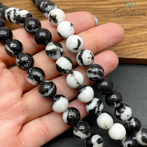 Черно-белая Яшма Зебра 10 мм