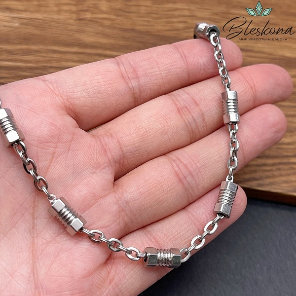 Цепь №157 цвет серебро 10*5 мм