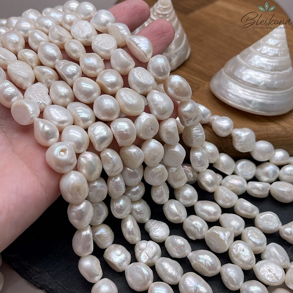 Жемчуг барочный рис белый 10-10,5 мм