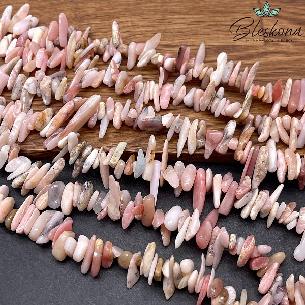 Опал розовый сколы шлифованные 10-22 мм