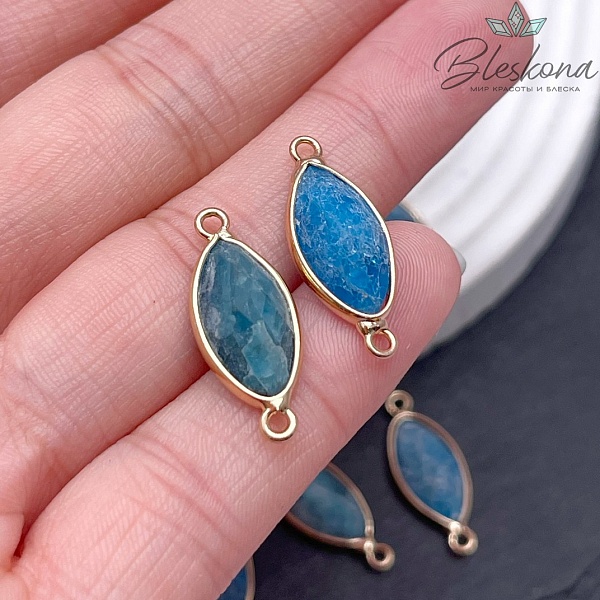 23*9 мм Коннектор лодочка Апатит огранка цвет золото