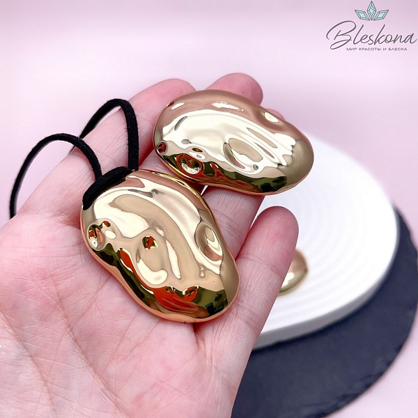 44,5*31,5 мм Цвет золото, Подвеска-бусина фриформ объемное крупное 