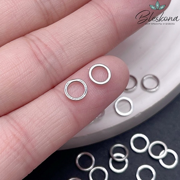 6*1 мм Цвет серебро, Подвеска кольцо уп. 10 шт 