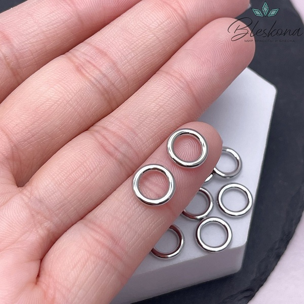 9*1,5мм Колечки неразъемные,цвет серебро упаковка 1 гр